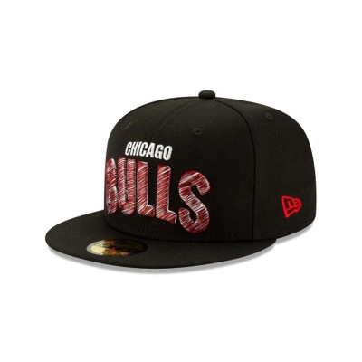 Chicago Bulls Gorra | New Era NBA Raised Threads 59fifty Fitted Cap Mexico - Negros